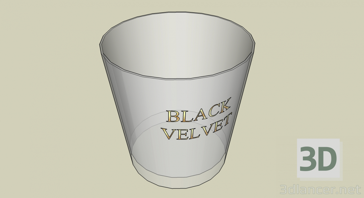 modello 3D Bicchiere di whisky Black Velvet - anteprima