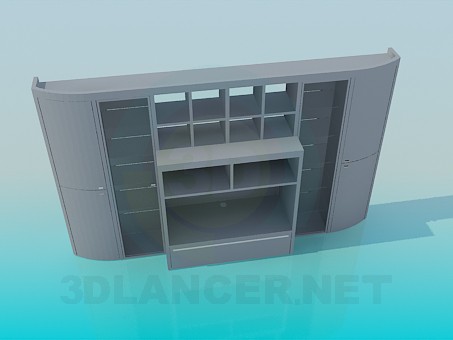 3d модель Симетрична стінка-шафа – превью