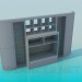 3d модель Симметричная стенка-шкаф – превью