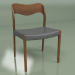 3d model Chair Wide (dark grey, solid walnut) - preview