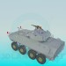 3D Modell Tank mit einem Räder - Vorschau