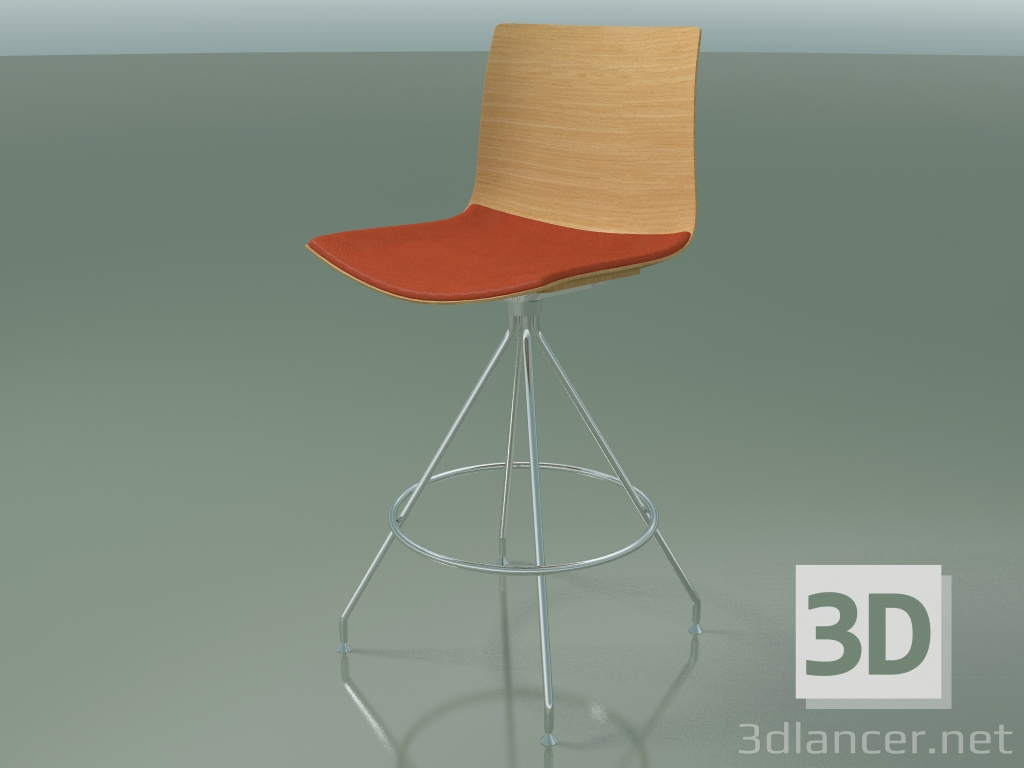 3D Modell Barhocker 0306 (mit Sitzkissen, natürliche Eiche) - Vorschau