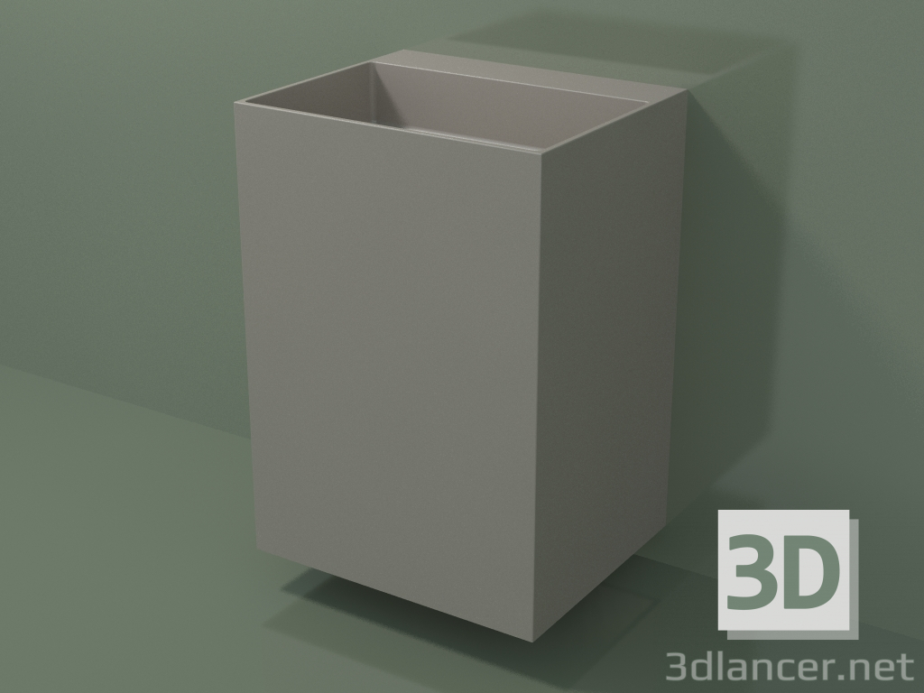 3d model Wall-mounted washbasin (03UN36303, Clay C37, L 60, P 50, H 85 cm) - preview