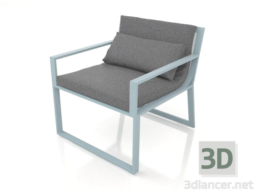 3d model Club chair (Blue gray) - preview