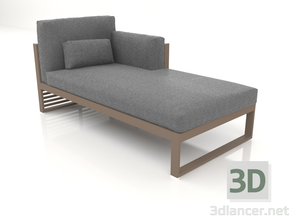 3d model Modular sofa, section 2 right, high back (Bronze) - preview