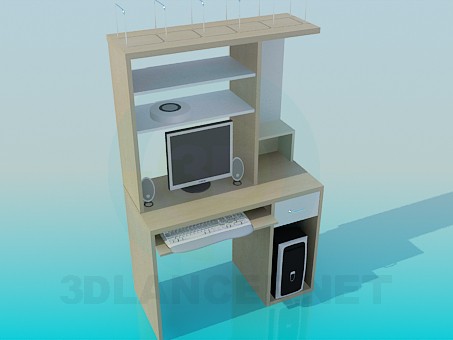 3D Modell Computertisch - Vorschau