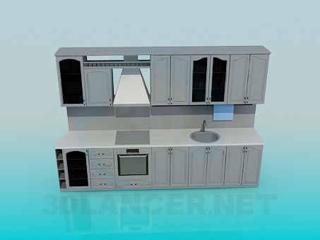 3 डी मॉडल रसोई घर में वॉल यूनिट - पूर्वावलोकन