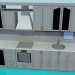 3d model Unidad de pared en la cocina - vista previa