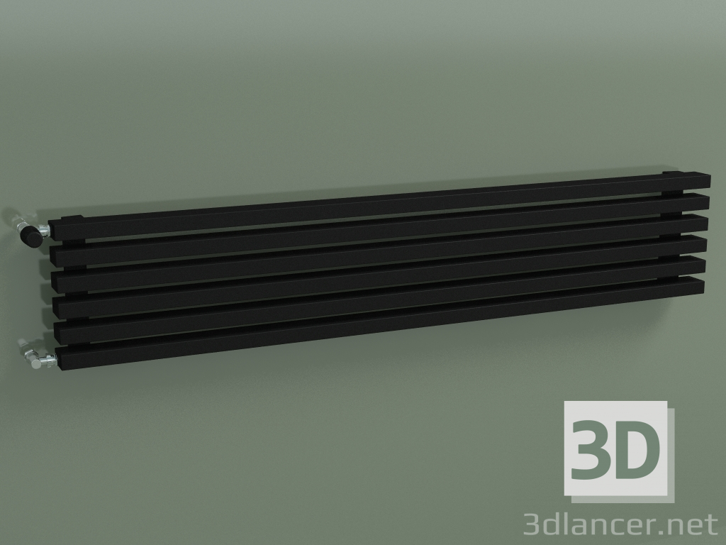 3D modeli Yatay radyatör RETTA (6 bölme 1500 mm 60x30, mat siyah) - önizleme