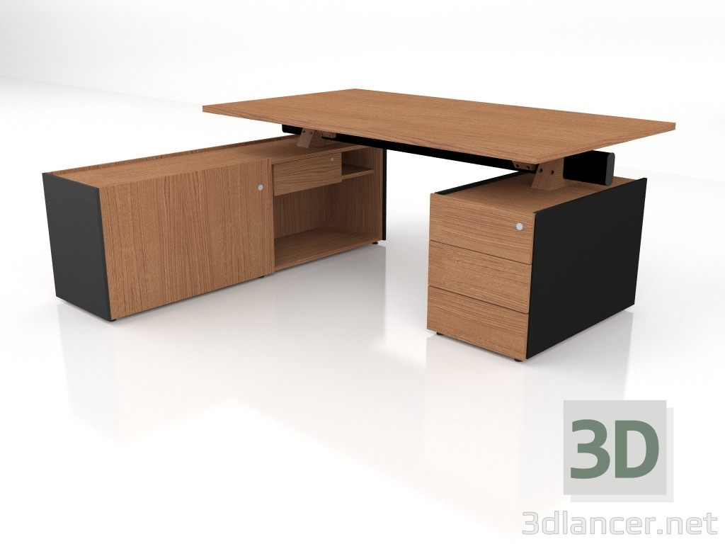 modèle 3D Table de travail Viga Executive V09L (1800x1801) - preview