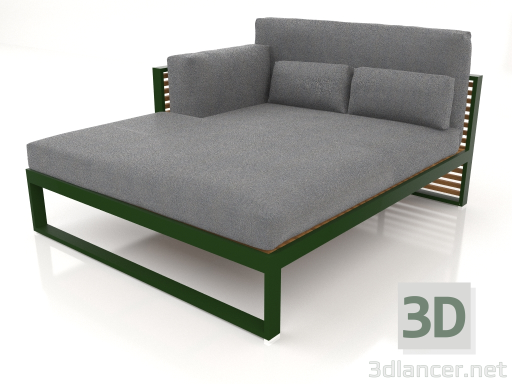 3D modeli XL modüler kanepe, sol bölüm 2, yüksek arkalık, suni ahşap (Şişe yeşili) - önizleme