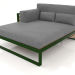 3D modeli XL modüler kanepe, sol bölüm 2, yüksek arkalık, suni ahşap (Şişe yeşili) - önizleme
