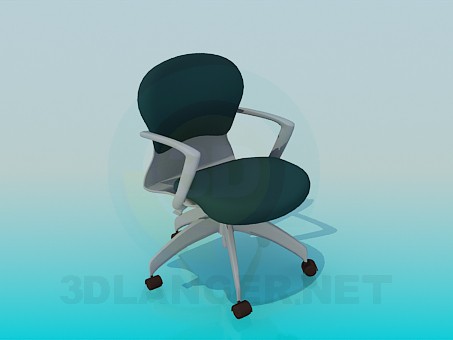 3D Modell Bürostuhl mit Rollen - Vorschau