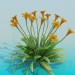 3d модель Лилейник сортовой цветущий – превью