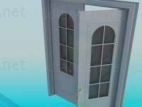 3d model puerta dos hojas de vidrio - vista previa