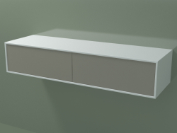 Double drawer (8AUEAA02, Glacier White C01, HPL P04, L 120, P 36, H 24 cm)
