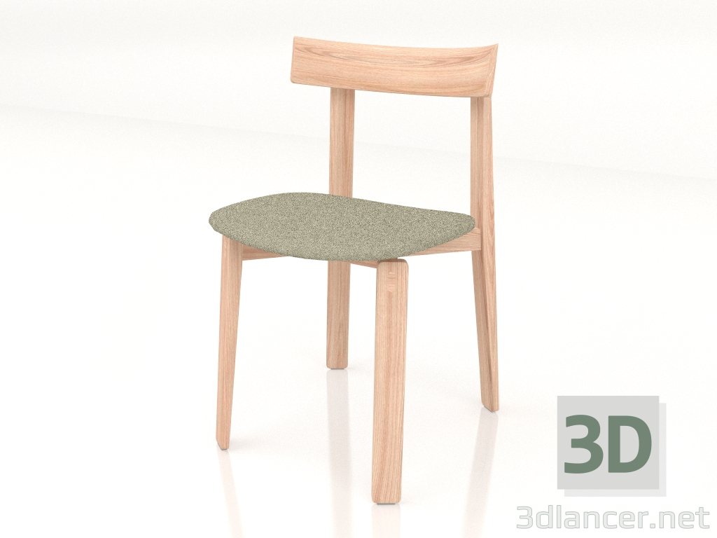 3d model Chair Nora upholstered in fabric (light) - preview
