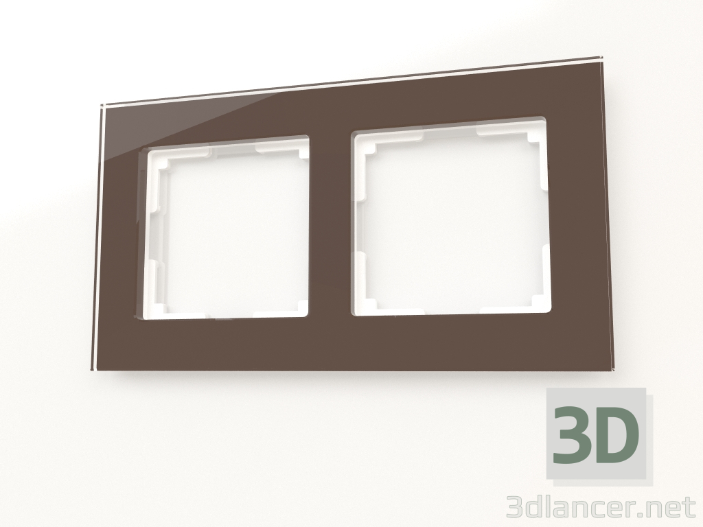 modello 3D Cornice per 2 montanti Favorit (moka, vetro) - anteprima