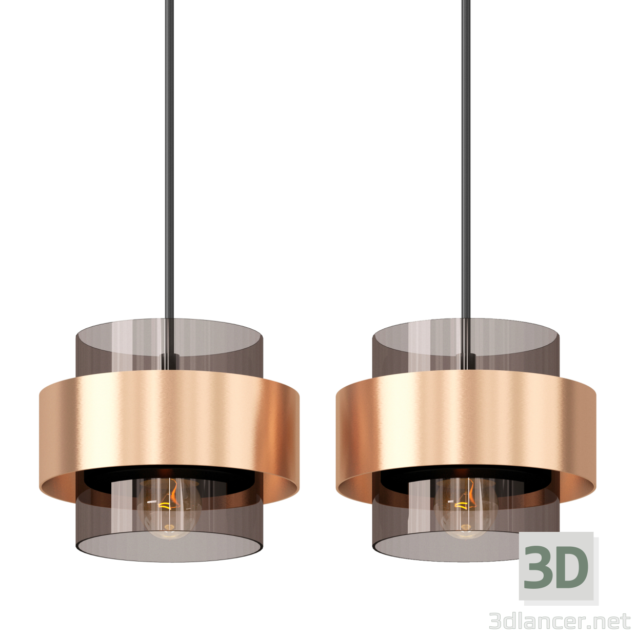 modello 3D di Lampada a sospensione da comodino di lusso comprare - rendering