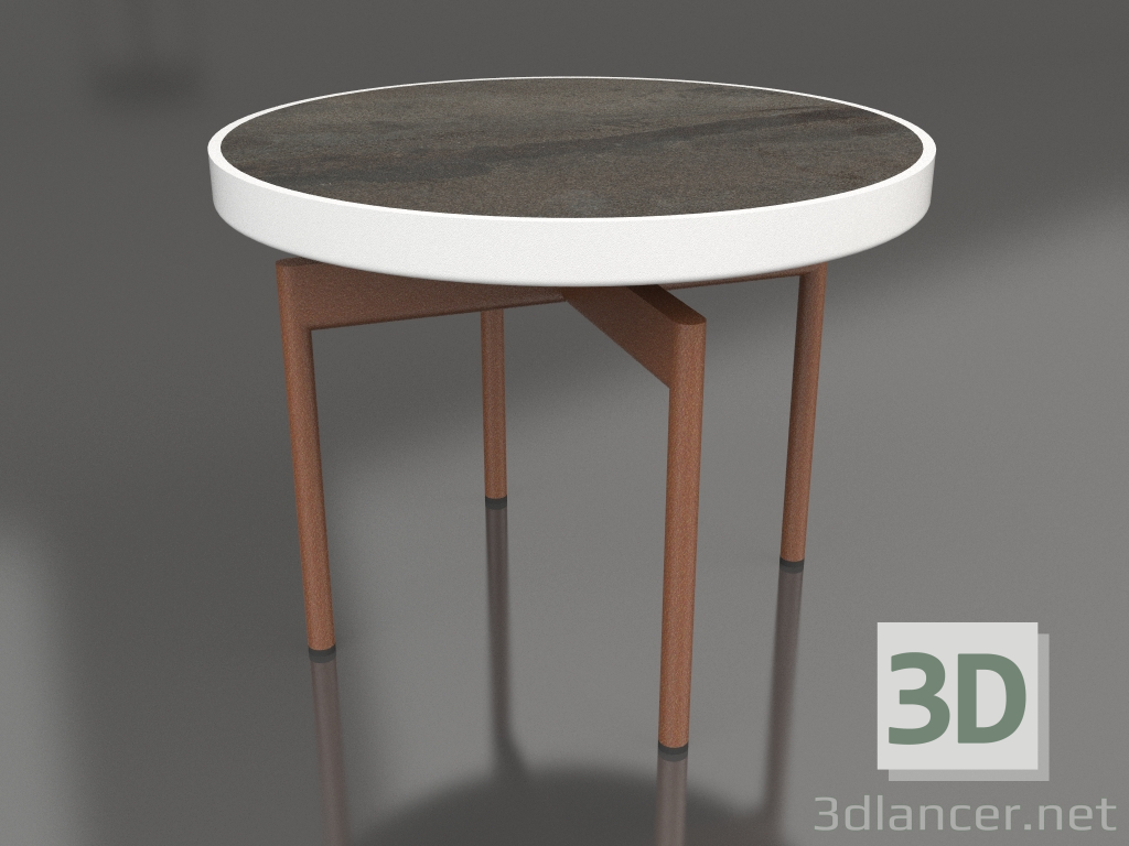 modello 3D Tavolino rotondo Ø60 (Bianco, DEKTON Radium) - anteprima