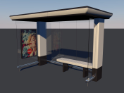 Bus stop Low-poly 3D model