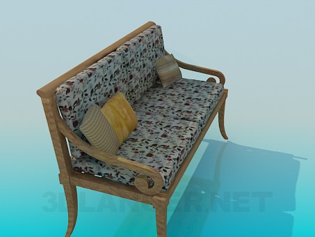 modello 3D Sedile a panchina - anteprima