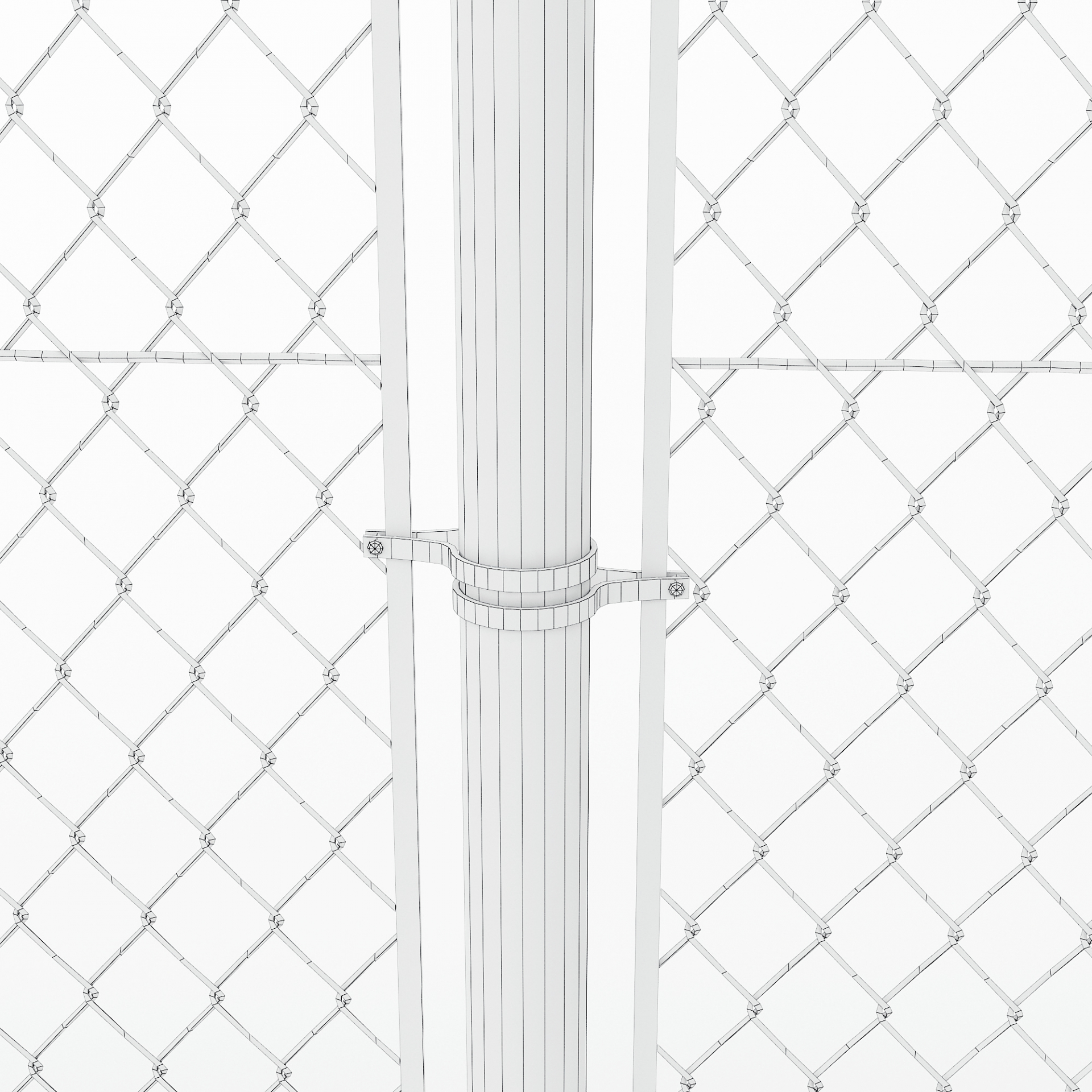 Valla de malla de alambre con valla de alambre de púas 3D modelo Compro - render