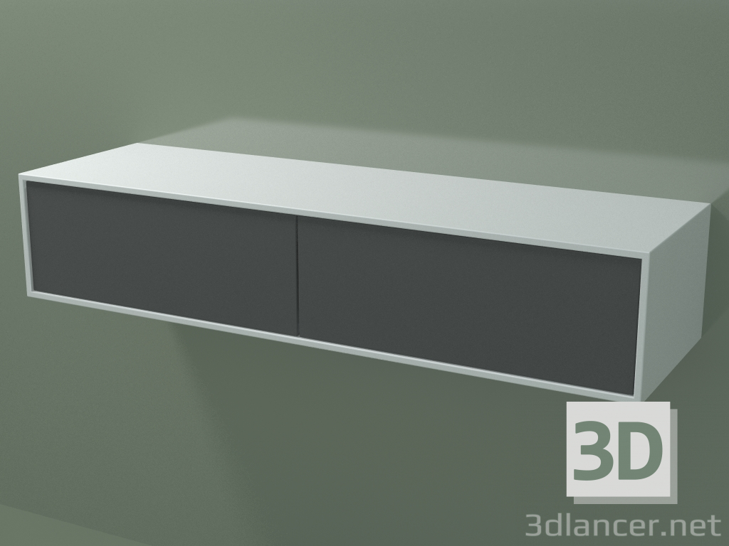 3d model Caja doble (8AUEAA02, Glacier White C01, HPL P05, L 120, P 36, H 24 cm) - vista previa