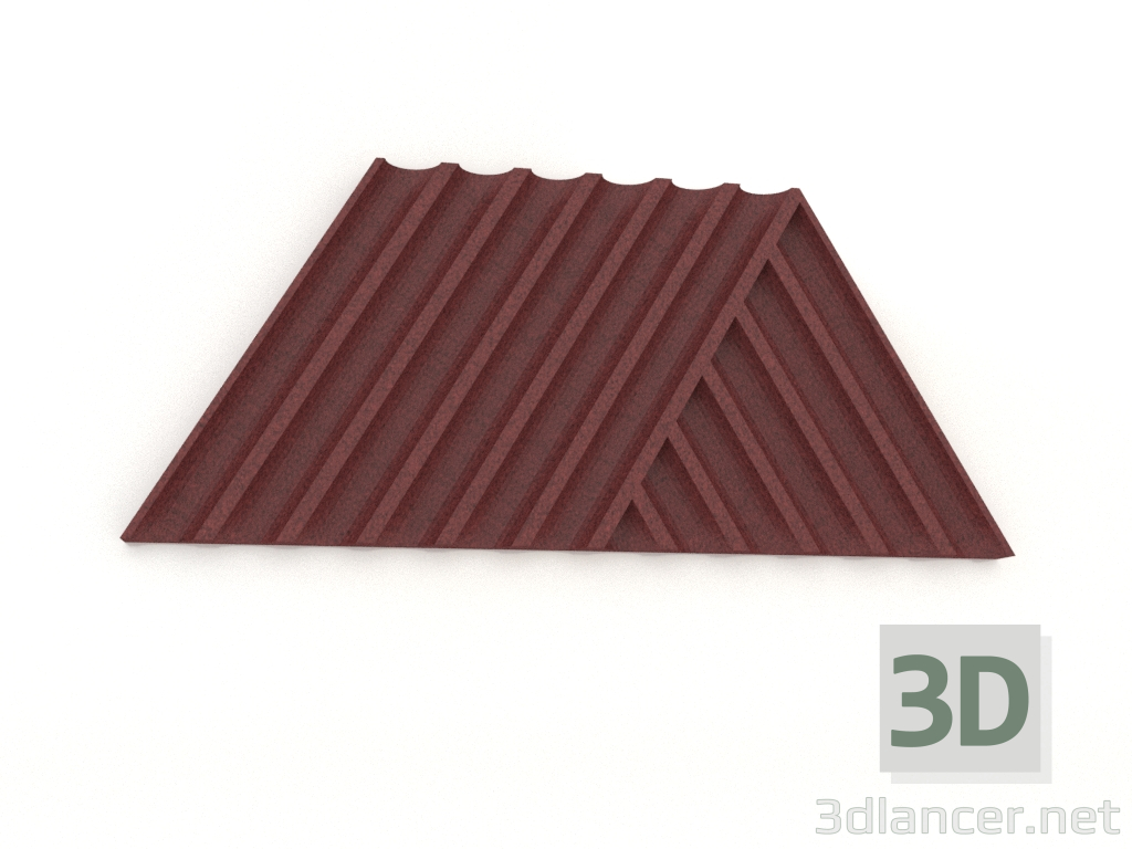 3D modeli 3D duvar paneli WEAVE (bordo) - önizleme
