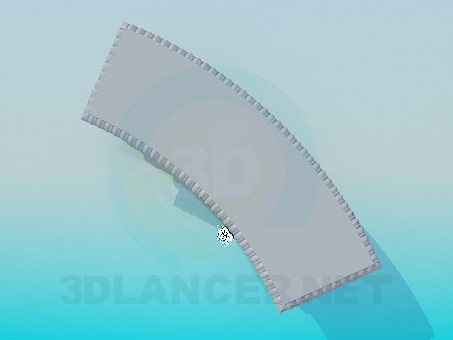 modello 3D Pietra panchina curva - anteprima