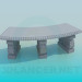 3d model Curved stone bench - preview