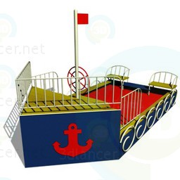 3d модель Детская площадка-корабль – превью
