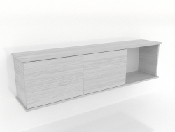 Hanging shelf SHELF 7 (with 1 open section on the right) 1400 mm (white RAL 9010)