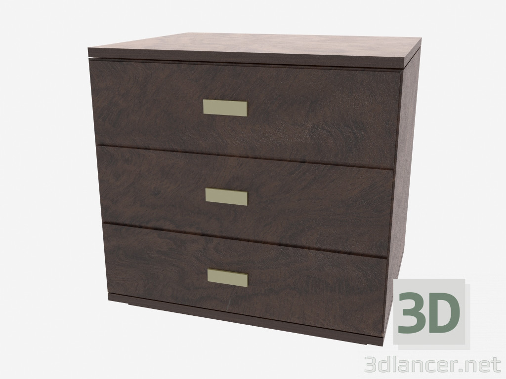 3d model 3 drawer pedestal Olimpo - preview