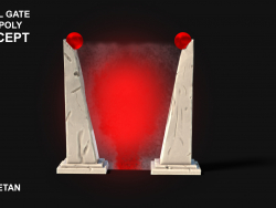 3D portal kapısı kavramı - Düşük Poli