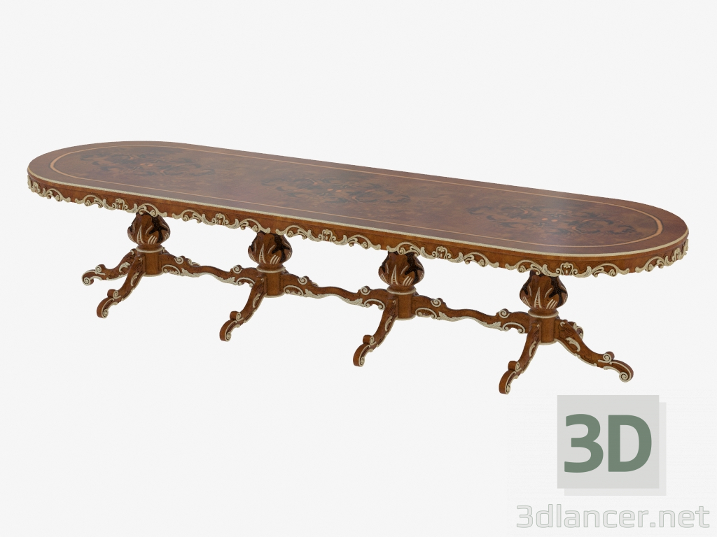modèle 3D Table à manger Casanova (art. 12137, 400x120x81) - preview