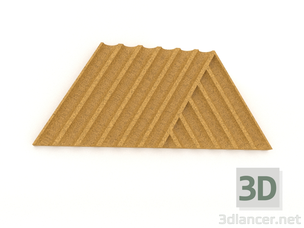 3D modeli 3D duvar paneli WEAVE (sarı) - önizleme