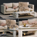 3d Sofa Molteni & C reverse and coffee table with decor model buy - render