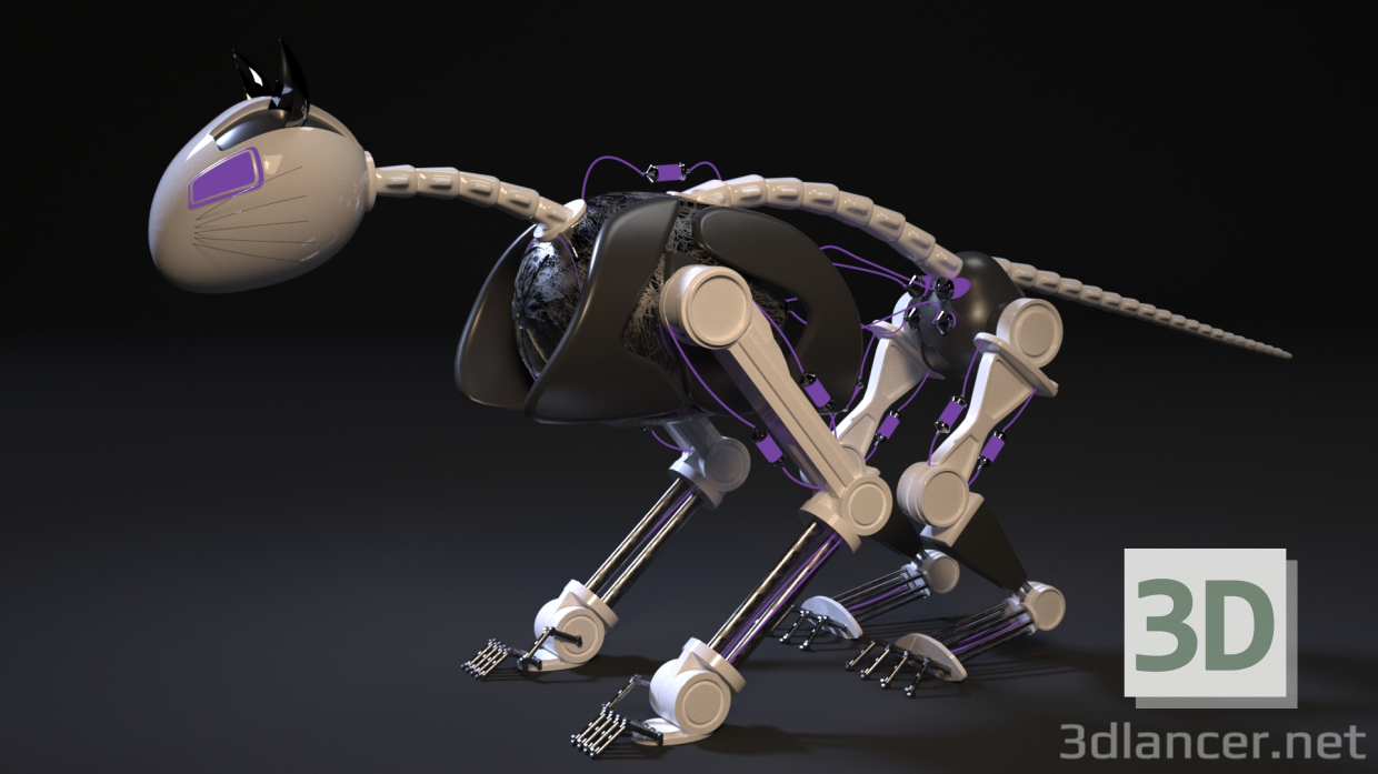 modello 3D di Gatto robot comprare - rendering