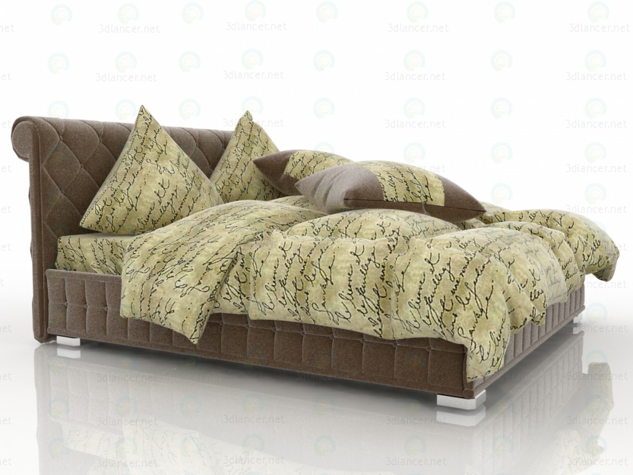 3d Оксамитовий Браун ліжко модель купити - зображення
