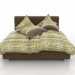 Terciopelo marrón cama 3D modelo Compro - render