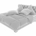 3d Velvet Brown Bed model buy - render