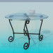 3d model Forged round table with glass top - preview