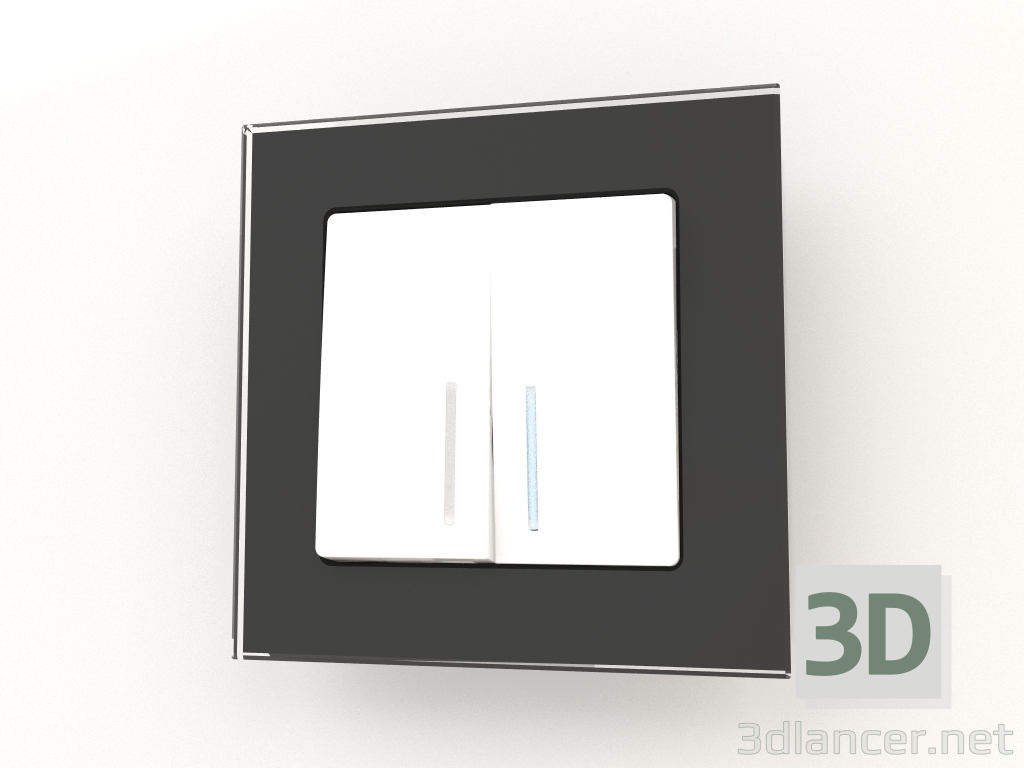 3D modeli 1 yazı Favorit için çerçeve (siyah, cam) - önizleme