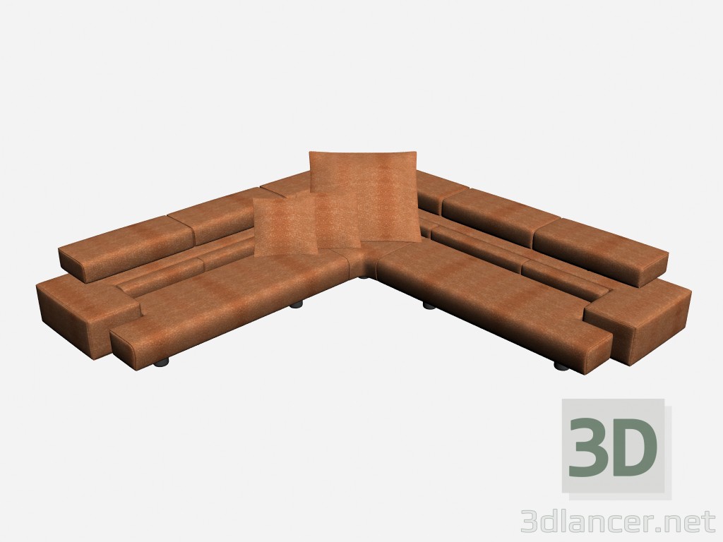 modèle 3D Canapé angle Rialto - preview