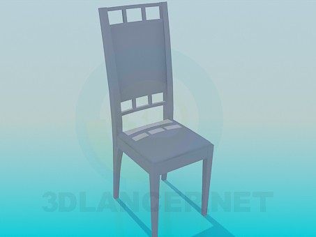 3D Modell Stuhl mit einer länglichen Rückenlehne - Vorschau