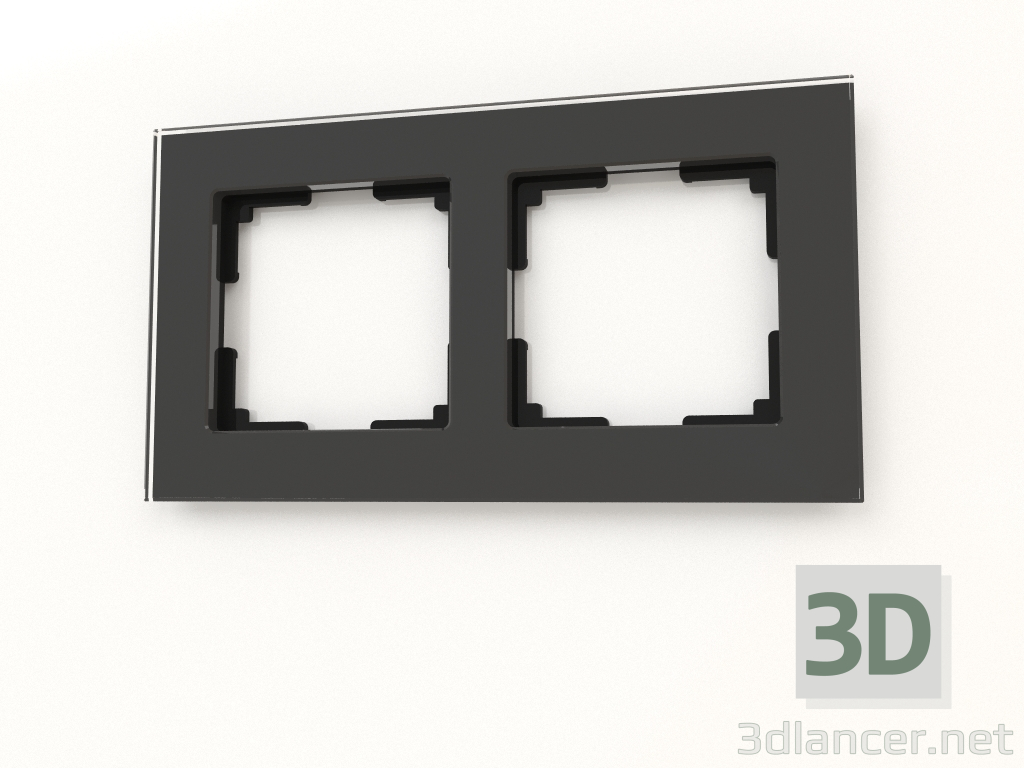 modello 3D Telaio per 2 montanti Favorit (nero, vetro) - anteprima