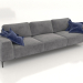 3d model CLOUD straight three-section sofa (upholstery option 4) - preview