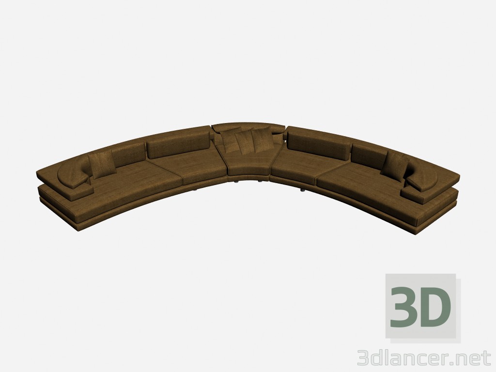 modello 3D Semicircolare divano Rodi - anteprima