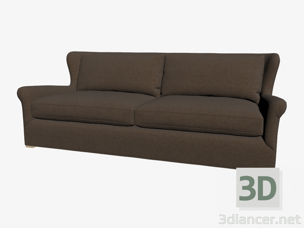 3 डी मॉडल क्लासिक शैली में सोफा, डबल (अंधेरा) - पूर्वावलोकन